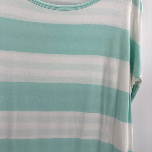 Garnet Hill Top Women’s Aqua Blue Stripe Layered Scoop Neck Beachy Boho size xs - Picture 9 of 15